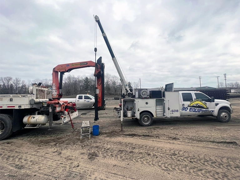 Excavator & Crane at Work